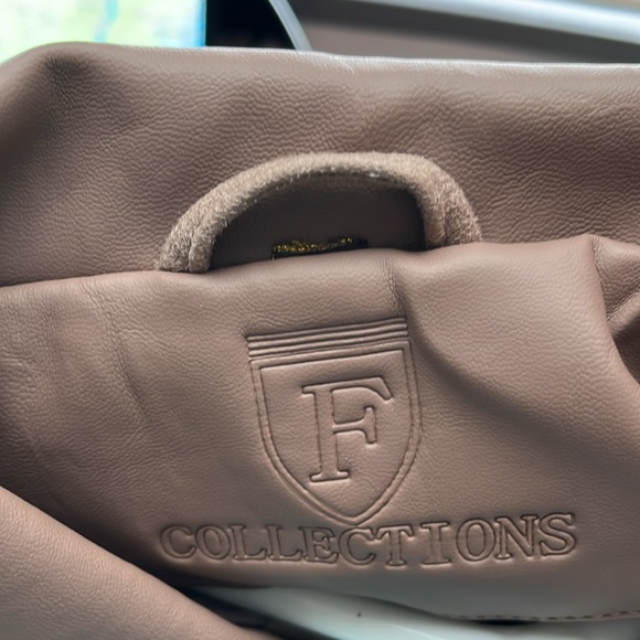 NWT F Collection tan suede and leather full zip jacket never worn - Picture 15 of 16